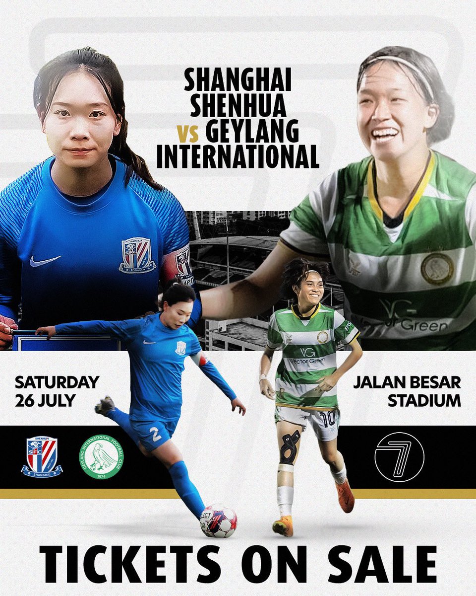 Soccer7sSeries's tweet image. 🇨🇳 Shanghai Shenhua Women take on 🇸🇬 Geylang International in an epic clash at the #Soccer7sSeries.
🎟️ Tickets on sale now
#FasterFootball