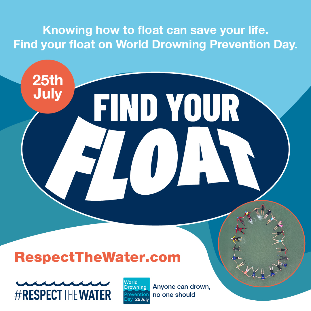 NWSFweb's tweet image. Find Your Float for World Drowning Prevention Day 2025.
Join NWSF members and partners on 25 July and learn a vital lifesaving skill: how to float. Get involved👇
respectthewater.com/campaigns-reso…
#DrowningPrevention #RespectTheWater #FindYourFloat