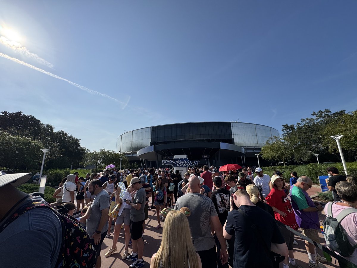 DreamfinderGuy's tweet image. Genuinely shocked at the demand for Test Track this morning. It has died out a lot in the last half hour, but the line was practically back to Odyssey at park open. Opened at 120, briefly peaked at 150, now back to 120. The line is now contained to just the Test Track plaza.
