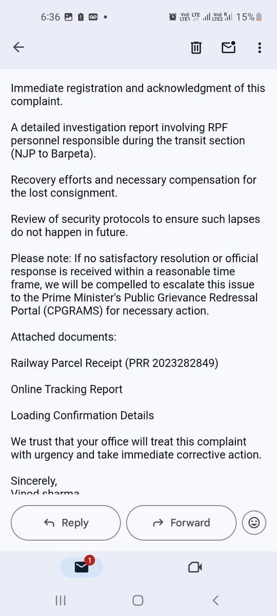 vinodsh27256026's tweet photo. @rpfpcbypl @rpfswrsbc @rpfswr @RailwaySeva @SrDCM_Bengaluru @RailMinIndia @pibnews @PMOIndia @AshwiniVaishnaw @drm_lmg_nfr @EasternRailway @RailMadad @RailNf @RPF_INDIA @rpfnfrkir @rpfnfrlmg @ABPNews @sbcsrdcm @rpf_nfr1 @RailParcelHelp #Railmadad @RPF_INDIA @rpf_nfr1 is any one respond ? @PMOIndia sir I request  you please  look  in to this there is no action  from last 1 month. https://t.co/hdfol1TQny