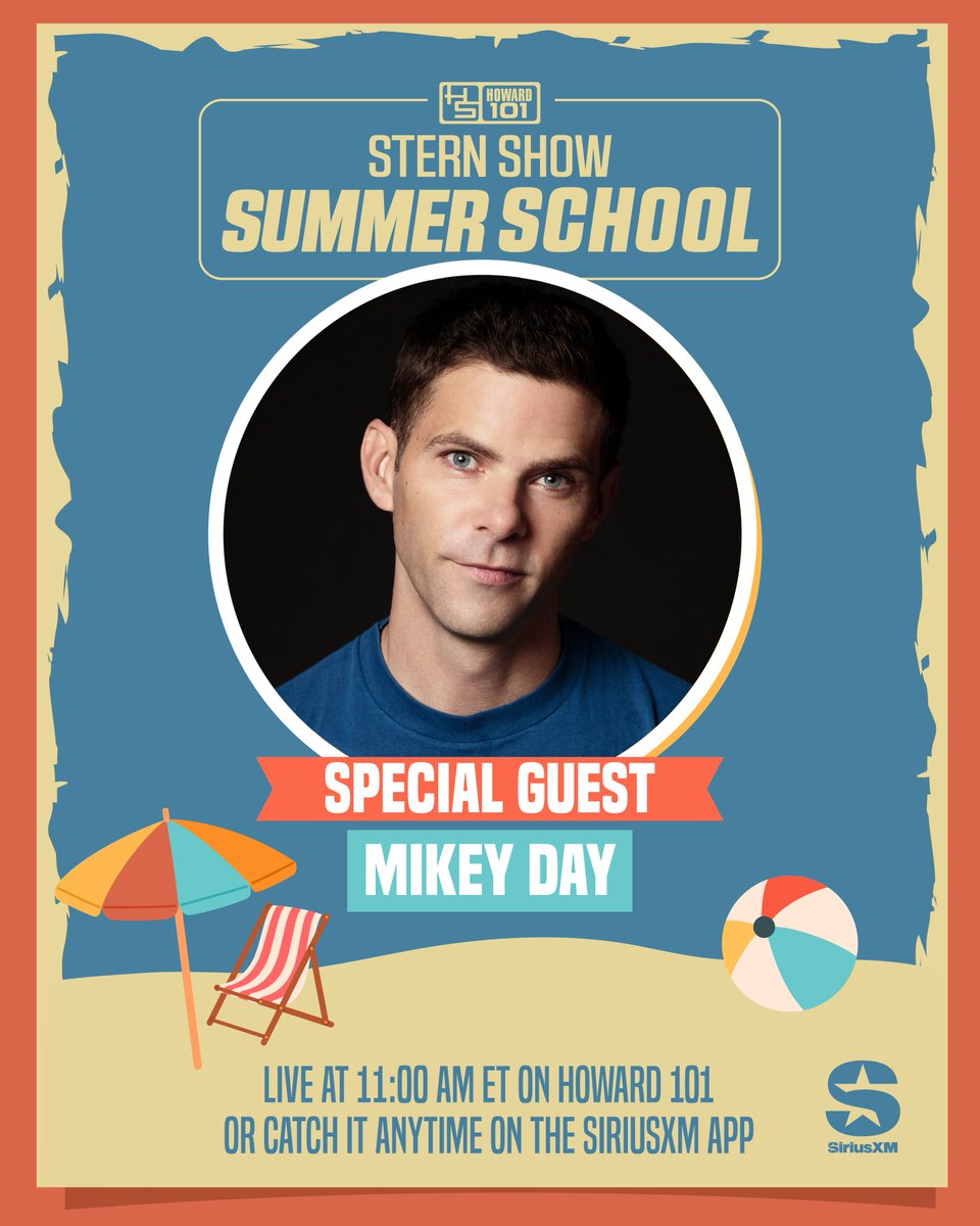 sternshow's tweet image. TODAY: Mikey Day joins #SternShow Summer School along with special guest, Fred Norris!
Tune in at 11 a.m. ET on #Howard101! Call or Text: 833-STERN-SHOW