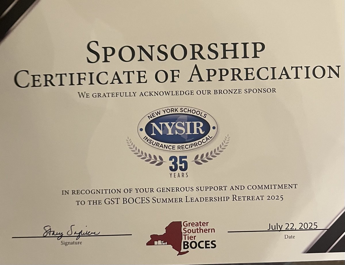 We're very pleased to support Greater Southern Tier BOCES' Summer Leadership Retreat, a fun and collaborative event being held for a few days this week.