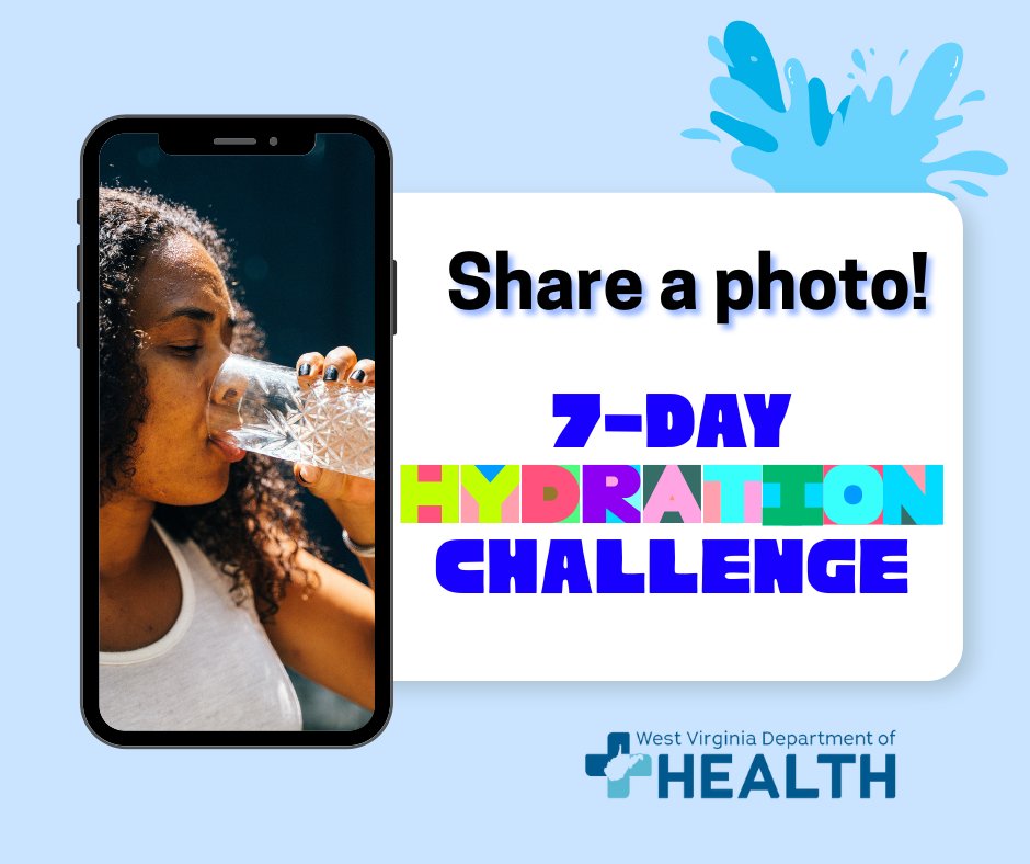 WVDeptofHealth's tweet image. How do YOU stay hydrated? 🧐 Share a photo of your water bottle on the go, or your favorite hydration hack!

#HydrationChallenge #7Days
