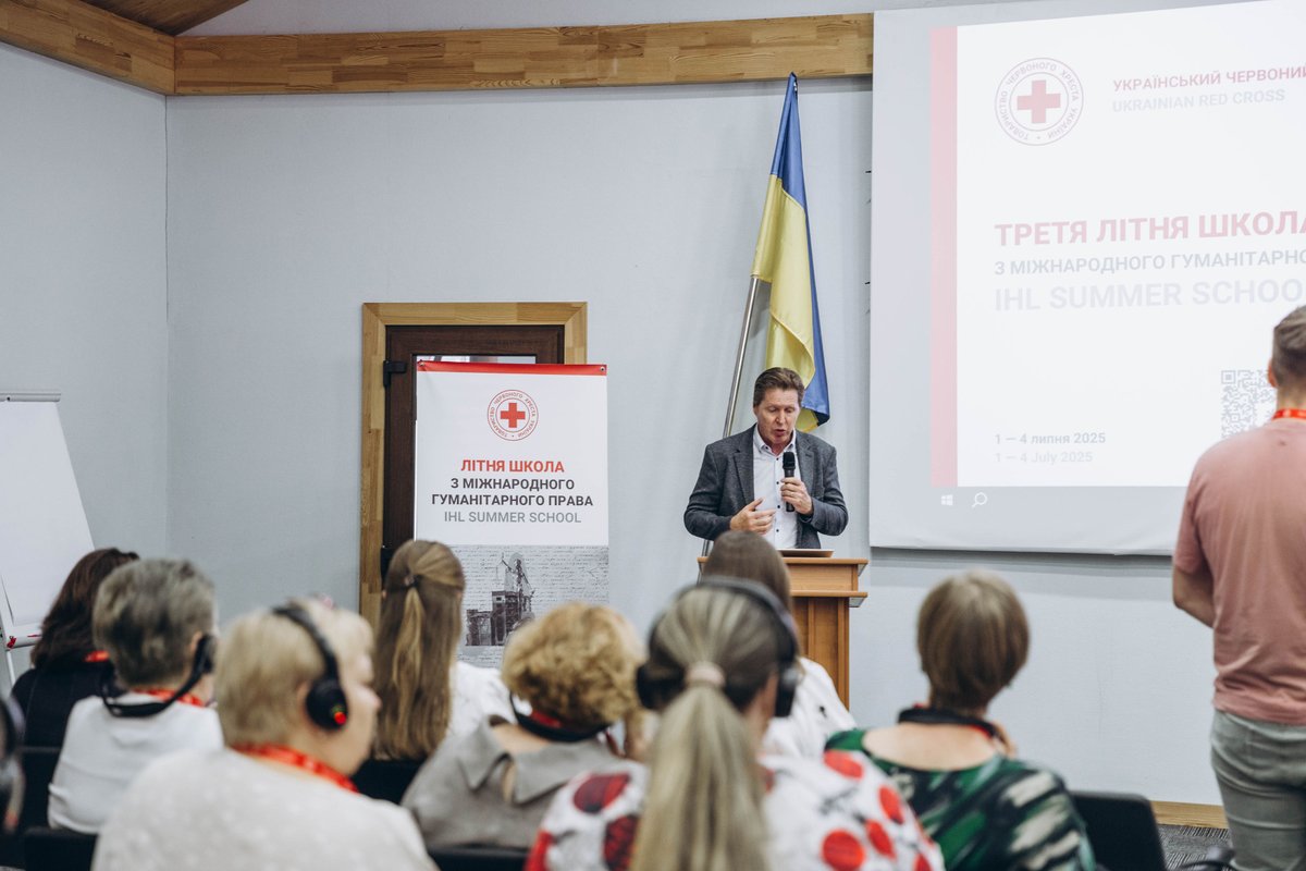 ICRC_ua's tweet image. Over 60 participants joined the 2025 IHL Summer School, organised by @RedCrossUkraine.
Authorities & Movement partners discussed how IHL applies in today’s conflicts. “We continue to support national efforts to strengthen and promote IHL,” said our colleague Natalya Wells.