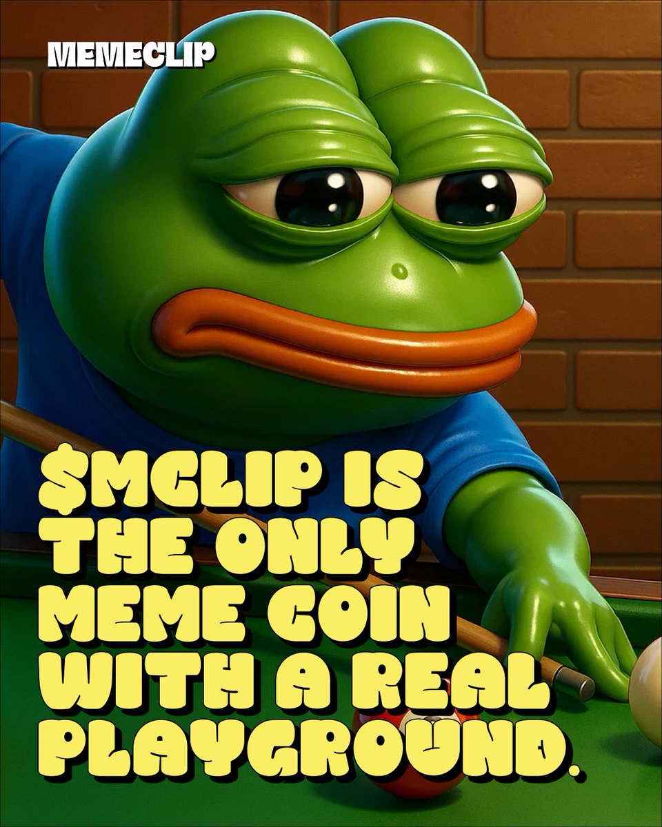 $MCLIP isn't just another meme coin. 

It's the only one with a real playground. 

Games. Rewards. Pure degen fun. 

Presale is LIVE and Pepe's already chalked up.

 ➡️ memeclip.io