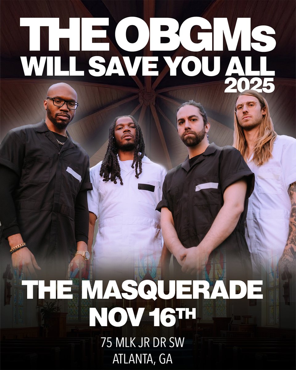 📣 JUST ANNOUNCED!
🙏 <a href="/theobgms/">The OBGMs</a>
📆 11/16 in Altar
🎫 ON SALE THU (7/24) @ 10 AM
🔗 bit.ly/obgms-11-16