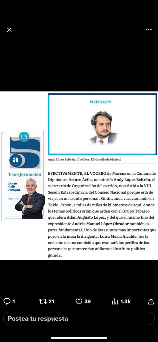 Y Andrés Manuel López Beltrán vacaciona en Japón. 

bit.ly/45eHonH

Por <a href="/dariocelise/">Darío Celis</a> en <a href="/heraldodemexico/">El Heraldo de México</a>