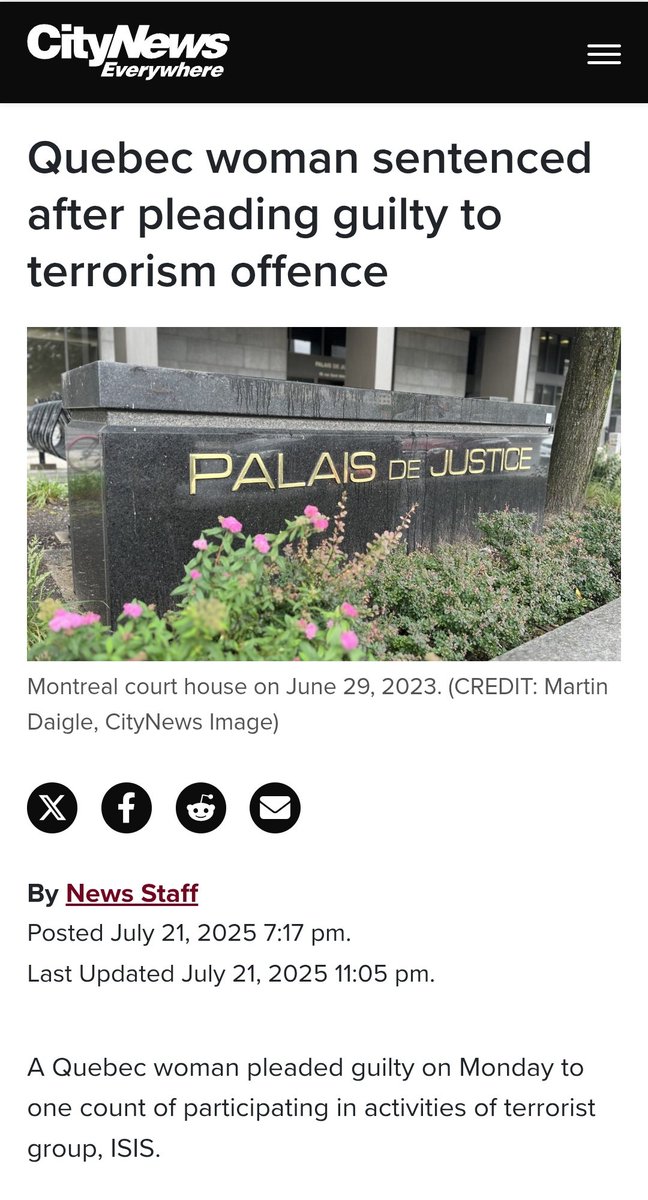 SheilaGunnReid's tweet image. Oumaima Chouay, 29, left Canada for Syria to join ISIS, knowing that she would have to marry an ISIS fighter and raise children according to ISIS doctrine. Chouay was sentenced to one day of incarceration
Ottawa crown wants 7 and 8 years for Lich and Barber.