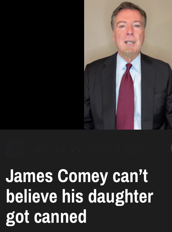 GioBruno1600's tweet image. After his daughter was fired from the DOJ, James Comey used the moment to go after Trump—reviving the same self-righteous tone that defined his fall from grace.