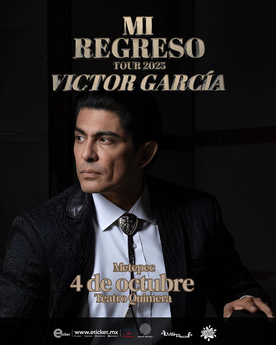 ¿Listos para revivir grandes momentos con la
voz de Víctor García? 🎤😍
✨ Nos vemos en Metepec, Teatro Quimera 📍
🎟️ Consigue tus boletos en eticket.mx 😉