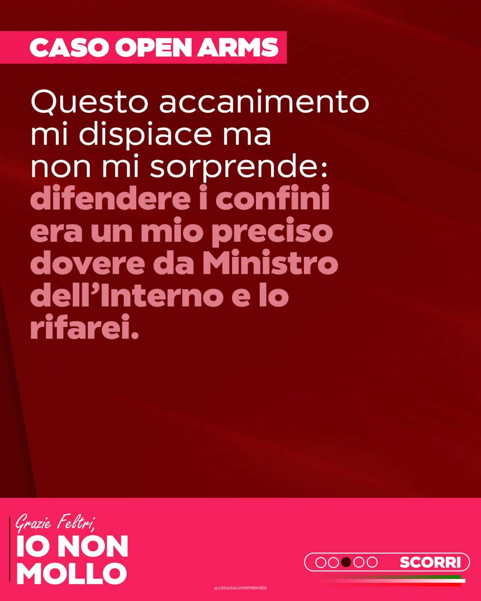 matteosalvinimi's tweet image. Caso Open Arms, la mia lettera a Vittorio Feltri, oggi sul Giornale. Io non mollo!