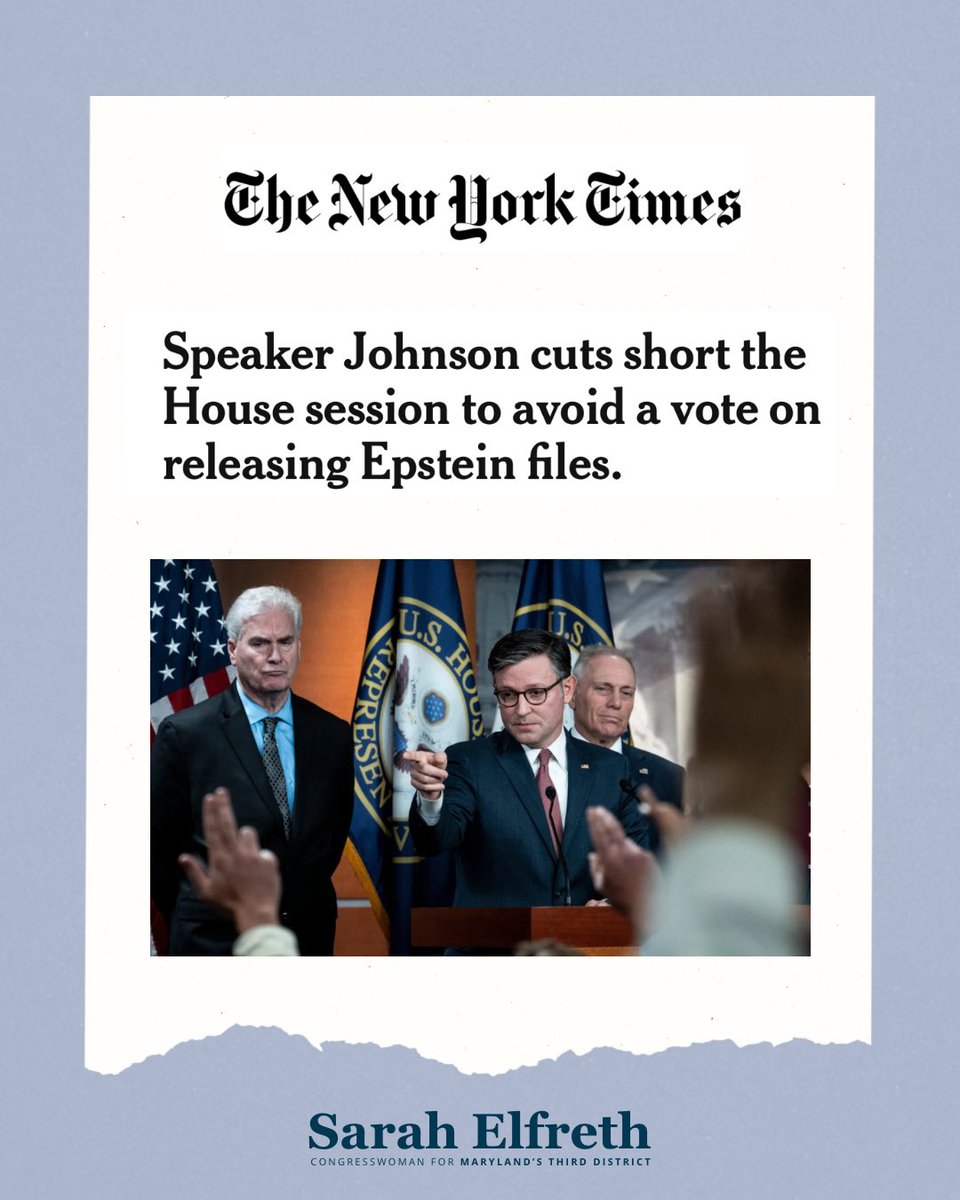 RepSarahElfreth's tweet image. I’ve heard from thousands of constituents asking me to use every tool available to slow down the GOP’s agenda. This week, Republicans are shutting down the House until September because Democrats pushed for a vote on releasing the Epstein files. We’ll keep blocking harmful…