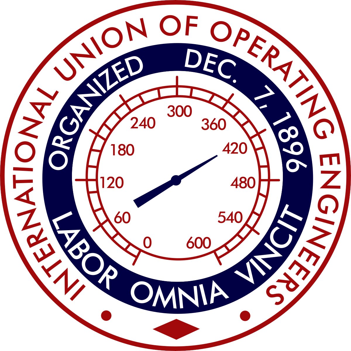 UnionElections's tweet image. was looking at the Operating Engineers logo and noticed the needle is pointed at 420 lmao