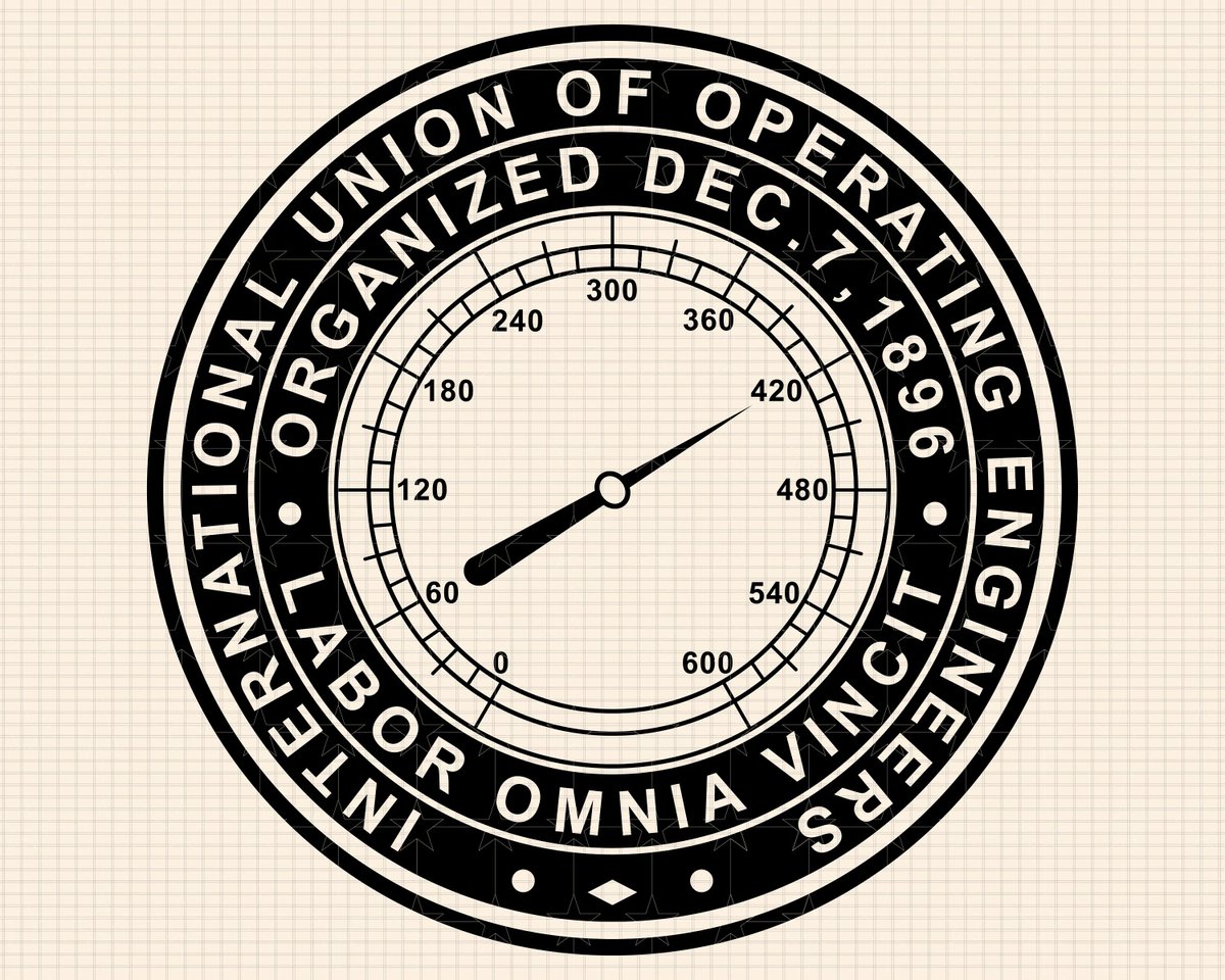 UnionElections's tweet image. was looking at the Operating Engineers logo and noticed the needle is pointed at 420 lmao