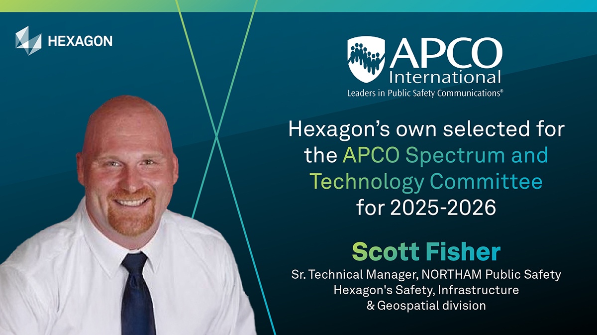 HexagonSIGPS's tweet image. Exciting news! Our very own Scott Fisher has been named to the APCO International Spectrum and Technology Committee for 2025-2026! Speaking of APCO, we hope you'll visit us next week at booth 2329 at APCO 2025 in Baltimore. hxgn.biz/4lhbkFz
#apco #apco2025 #ng911
