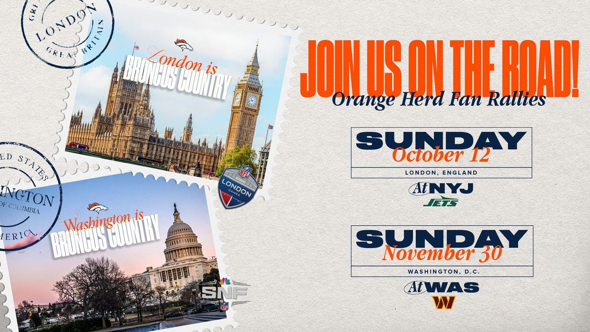 Mark your calendars. 📅

We're headed to London &amp; D.C. this year for our pregame fan rallies. See you soon, #BroncosCountry!

RSVP today » buff.ly/YqVJVan