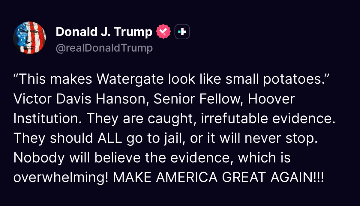 Nick Sortor (@nicksortor) on Twitter photo 🚨 President Trump calls for ALL conspirators in the Russiagate hoax to be LOCKED UP
“They are caught, irrefutable evidence.
They should ALL go to jail, or it will never stop!”
Spot on, 47.
LOCK ‘EM UP, <a href="/AGPamBondi/">Attorney General Pamela Bondi</a>! 🔥 🚨 President Trump calls for ALL conspirators in the Russiagate hoax to be LOCKED UP
“They are caught, irrefutable evidence.
They should ALL go to jail, or it will never stop!”
Spot on, 47.
LOCK ‘EM UP, <a href="/AGPamBondi/">Attorney General Pamela Bondi</a>! 🔥
