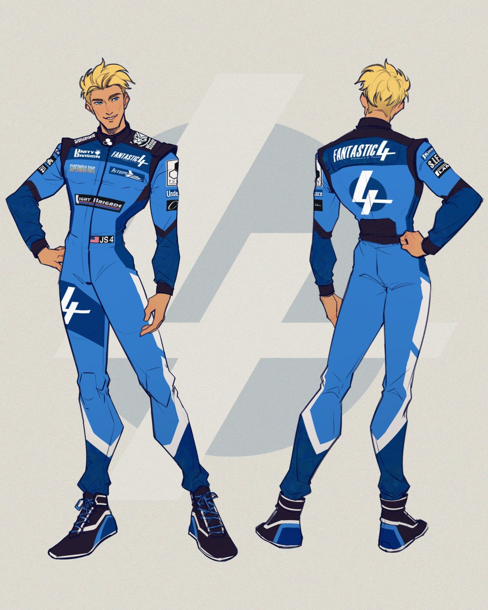 underscorecip's tweet image. Fantastic 4 x F1: Johnny's race suit reveal! Tried to throw as many references as I could into the decals :)
#FantasticFour #johnnystorm