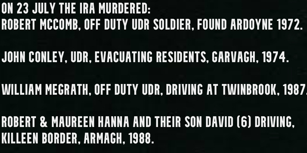 OnThisDayPIRA's tweet image. On the 23rd of July IRA terrorists murdered #OTD: