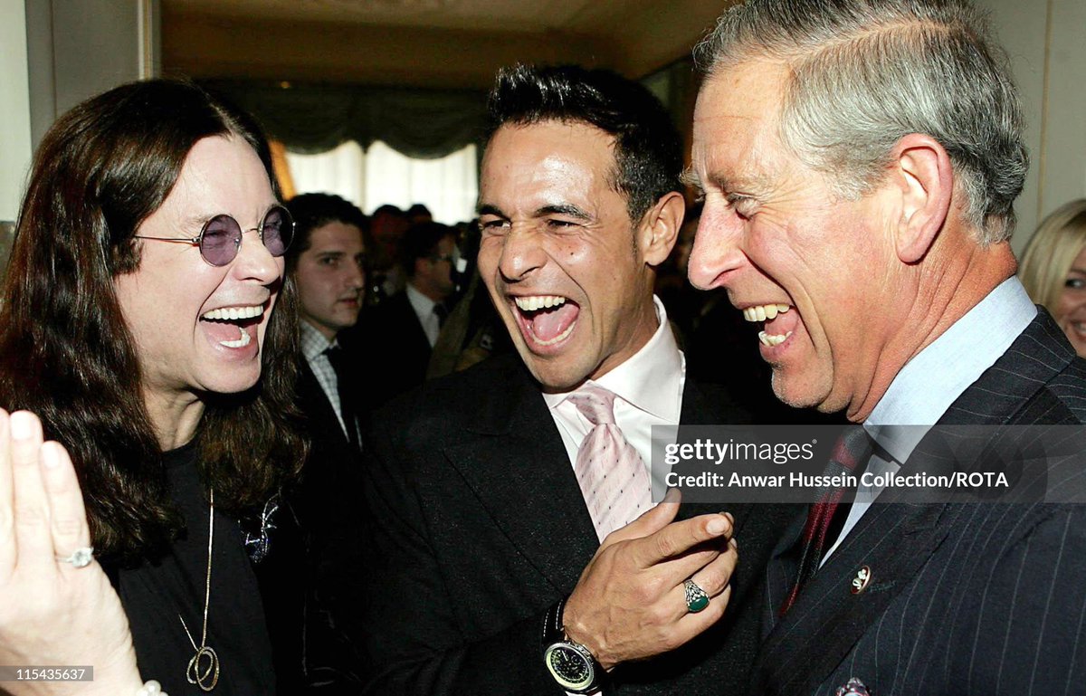 shitbritishpics's tweet image. Prince Charles,Prince of Wales shares a joke with Ozzy Osbourne and Chico at a reception at Clarence House for those lending their support to Saturday's star-studded concert celebrating the 30th birthday of the Prince's Trust (2006)