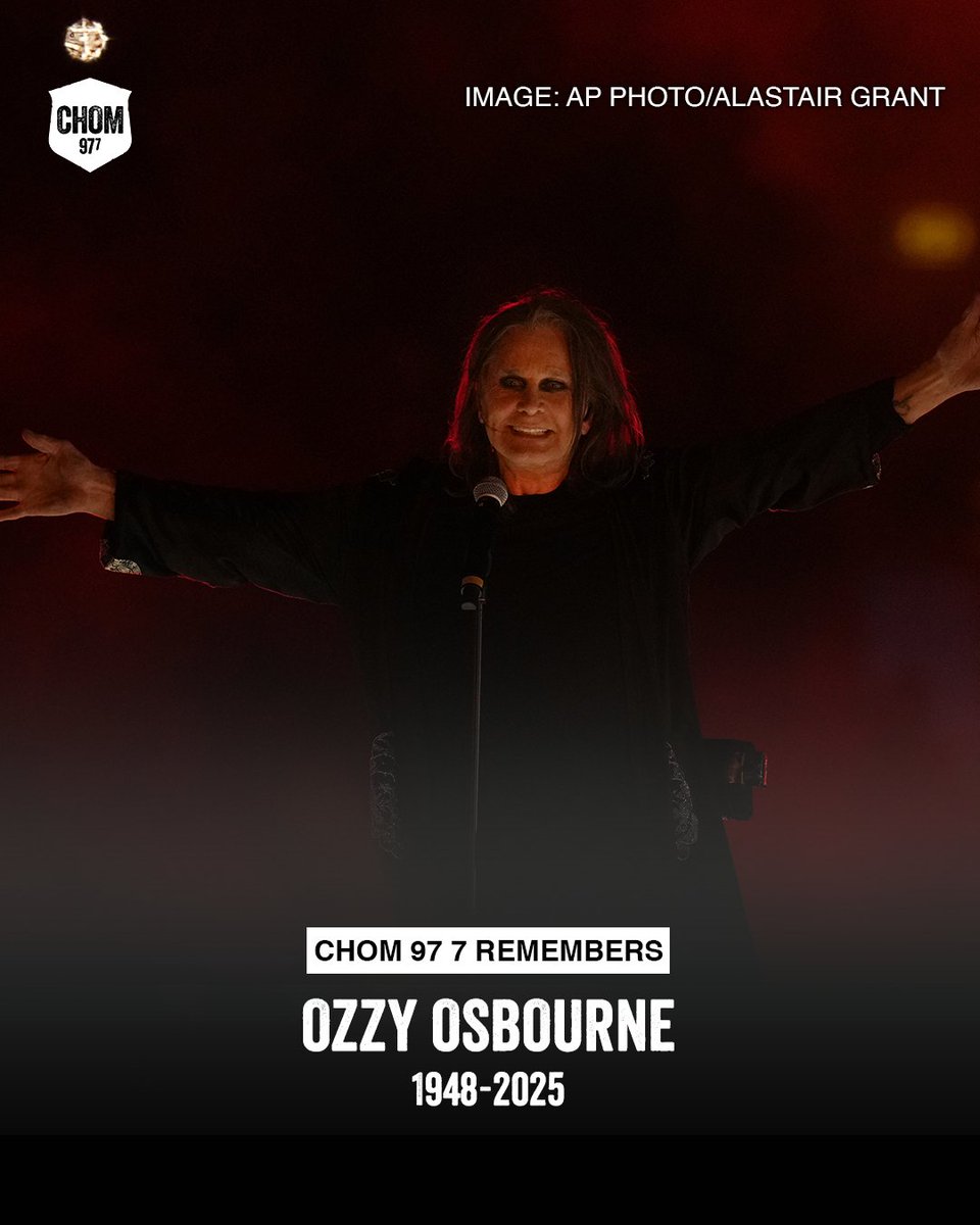 CHOM977's tweet image. We've just received word that the Prince of Darkness has died at 76.