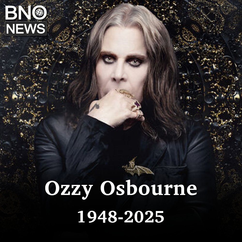 BNONews's tweet image. Legendary singer Ozzy Osbourne, the Prince of Darkness, has died at 76