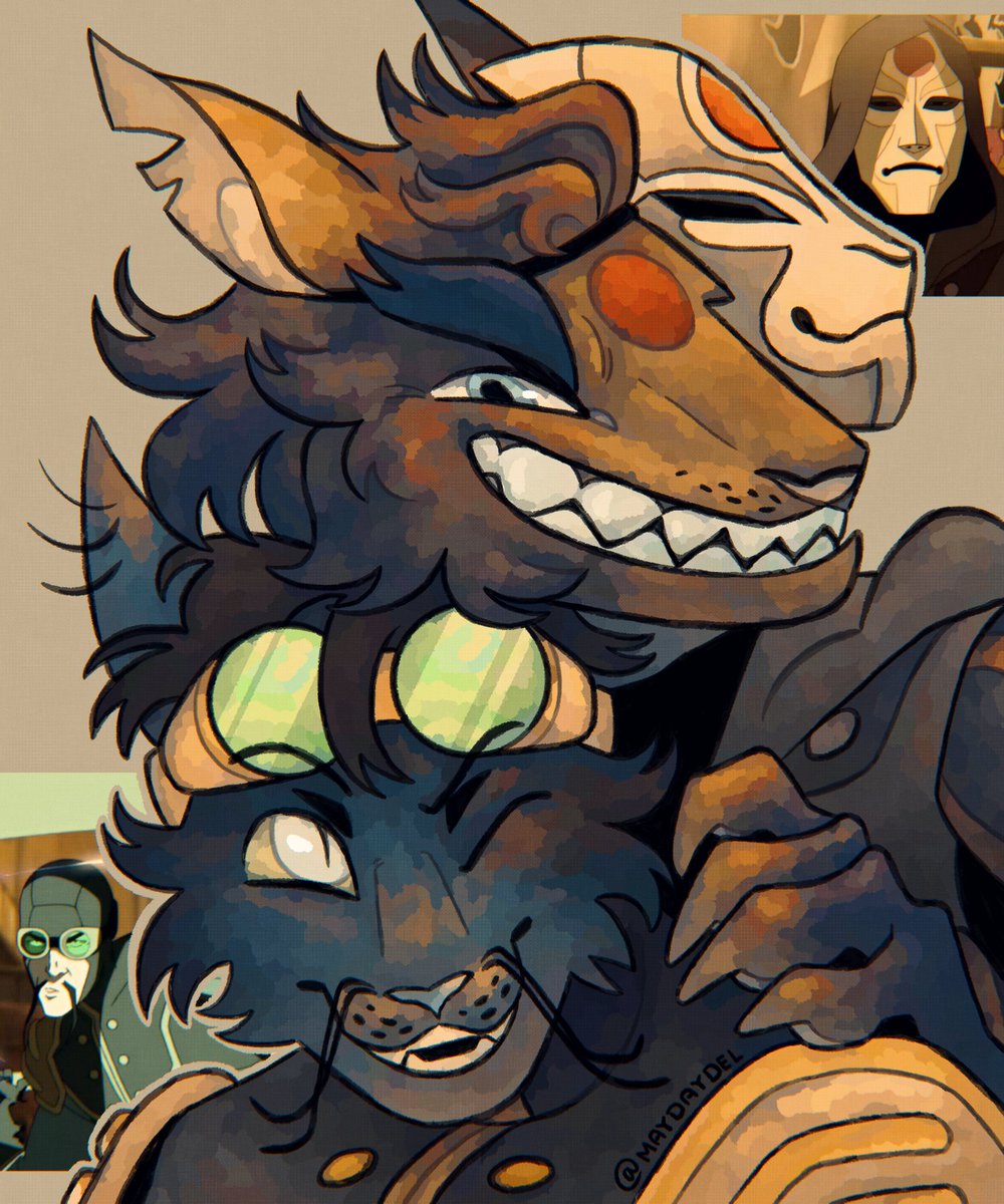 may_day_del's tweet image. silly Amon & Lieu 🦴🐾⚡🔴
#tlok #TheLegendofKorra #tlokfanart #furry #anthro