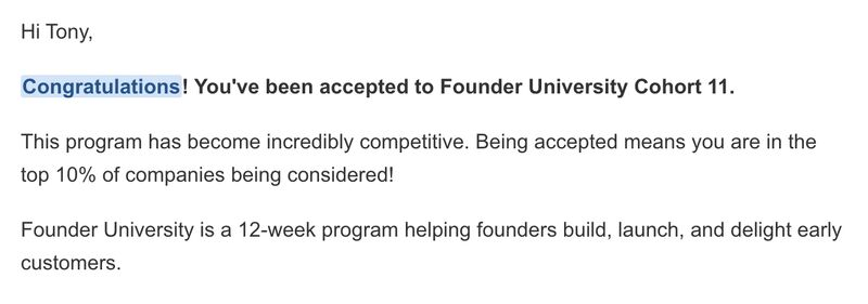 got into Founder University! really excited for what's in store. anyone been to the program??
#founderuniversity #startupaccelerator