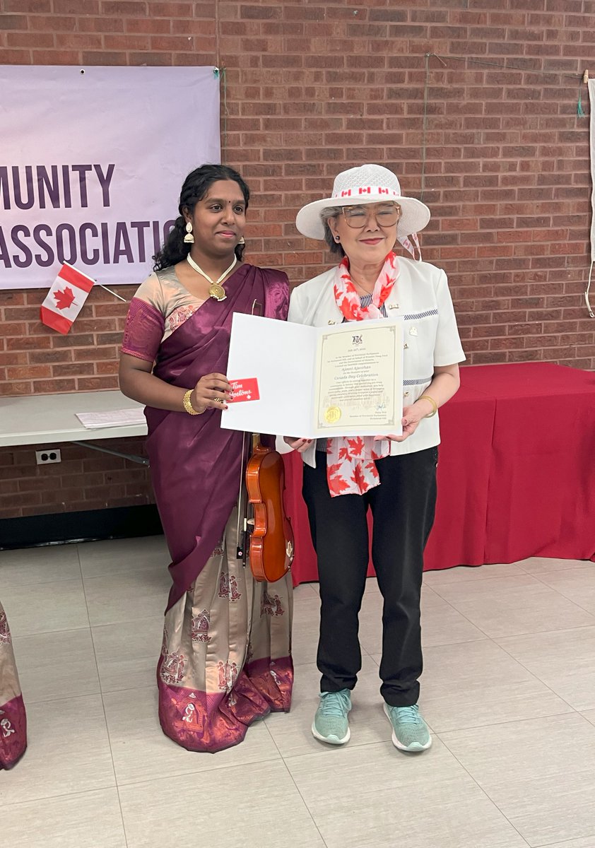 DaisyWai_'s tweet image. Honored to join the York Community Tamil Seniors Association for their #canadaday Celebration in #RichmondHill. A wonderful afternoon of cultural performances, seniors’ programs, and patriotic spirit. Thank you for celebrating Canada Day in the community
