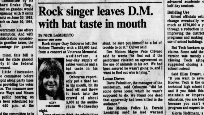 iowahawkblog's tweet image. RIP Ozzy, whose most legendary Ozzy moment took place in Des Moines January 20, 1982