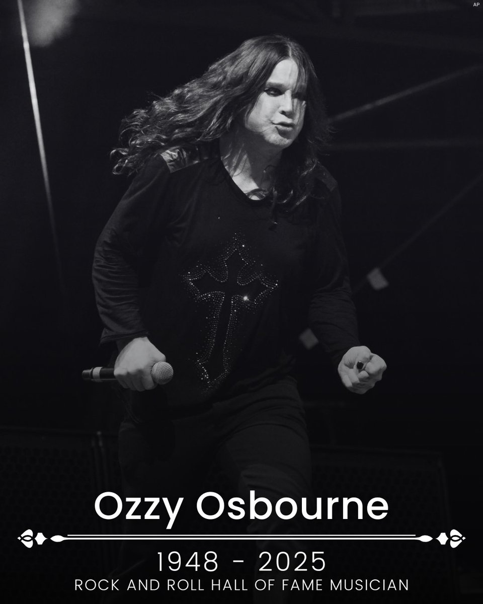 ABC21WPTA's tweet photo. Ozzy Osbourne has died at age 76, according to reports.

REPORT: https://t.co/iQCLo6DEEs https://t.co/ahaCvMXZVH