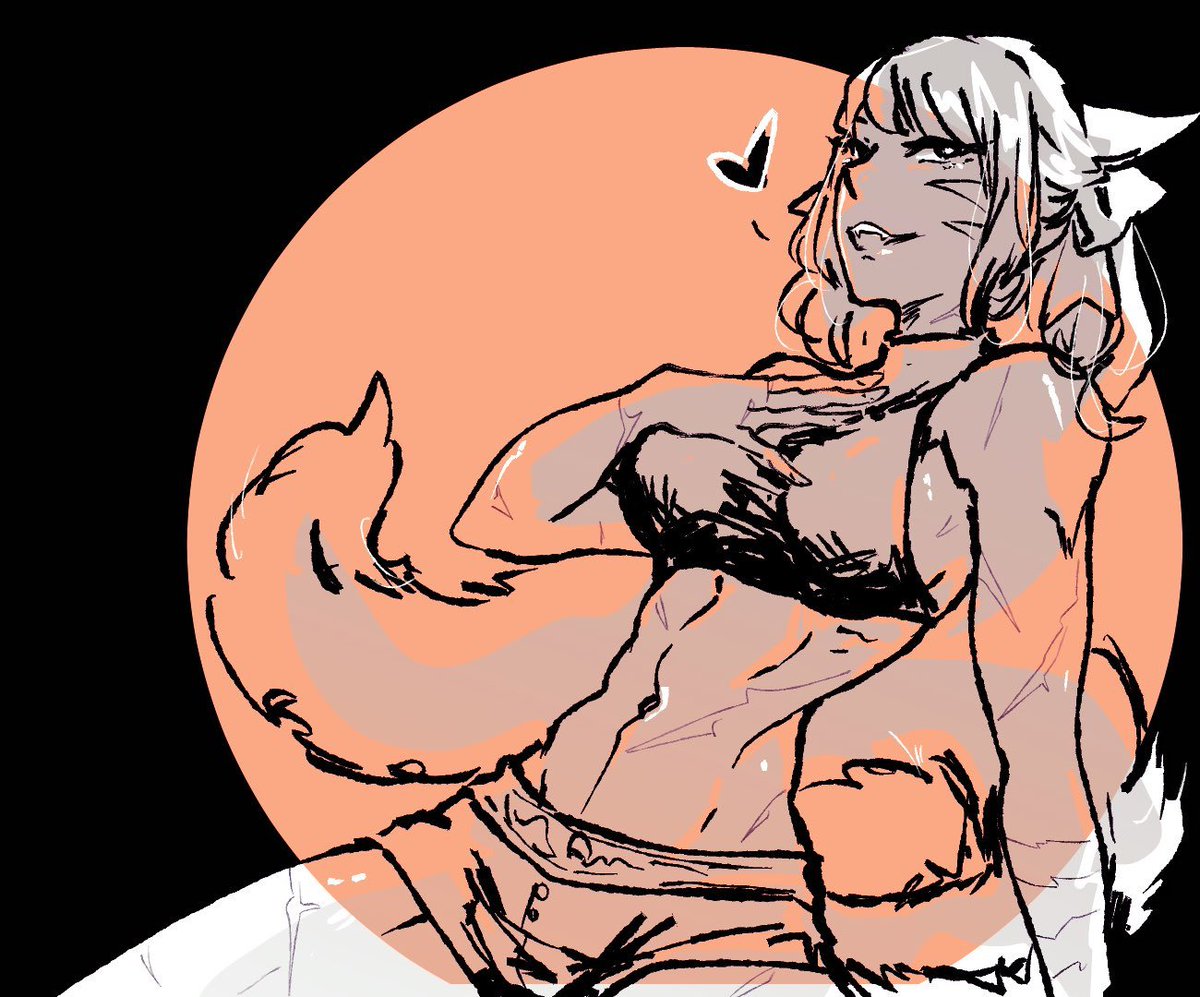 ladylawga's tweet image. Redraw of this pose w my wol 🐱 ty Miss DeMer