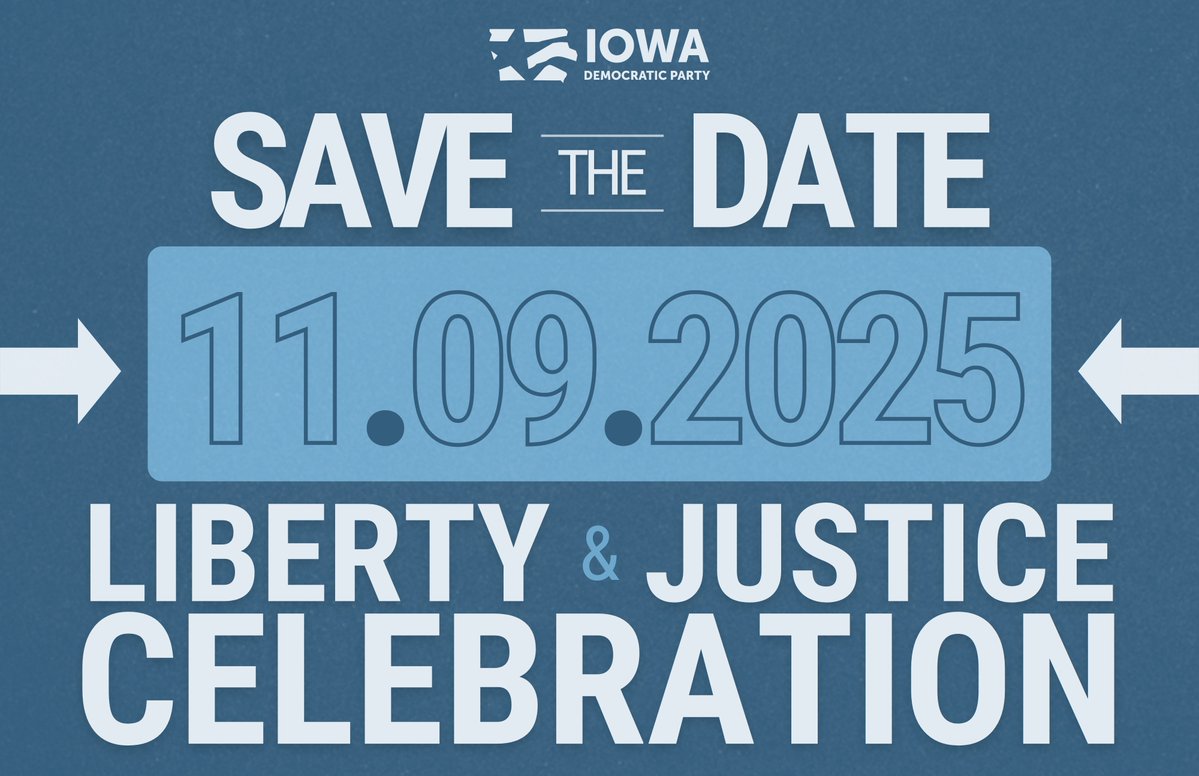 iowademocrats's tweet image. 🚨IDP will be hosting our annual Liberty & Justice Celebration on November 9th this year!
Be sure to mark your calendar and stay tuned as we continue to announce our guest speakers and other important details!