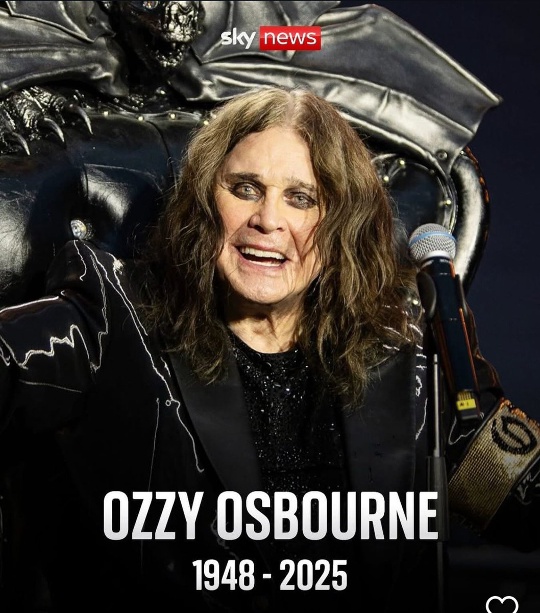 RIP Ozzy 
You were a significant part of my teenage life! May your soul rest in peace 🕊️
