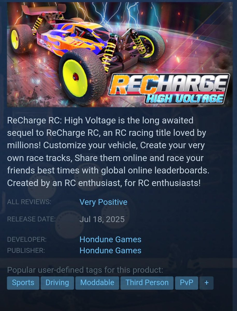 Hondune Games - making ReCharge RC: High Voltage! tweet media