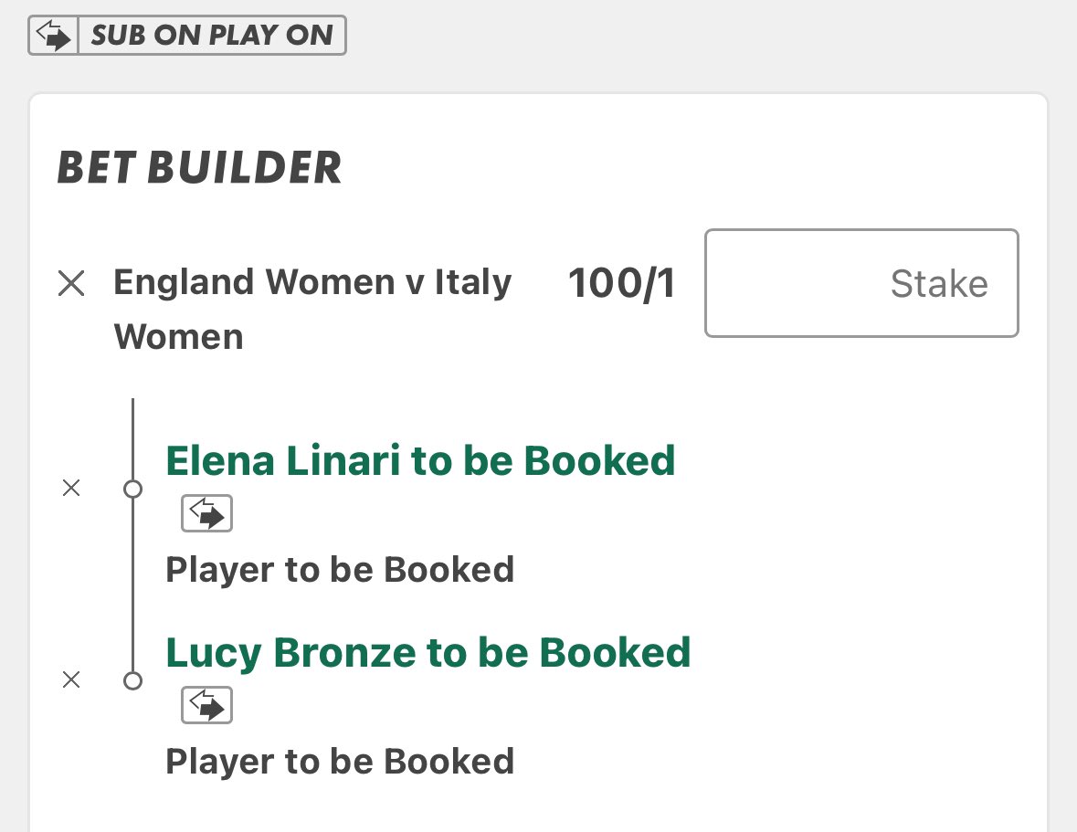 England women v Italy women 100/1 bonus double 🟡🔴

Good luck 🤞🏼

18+ gambleaware