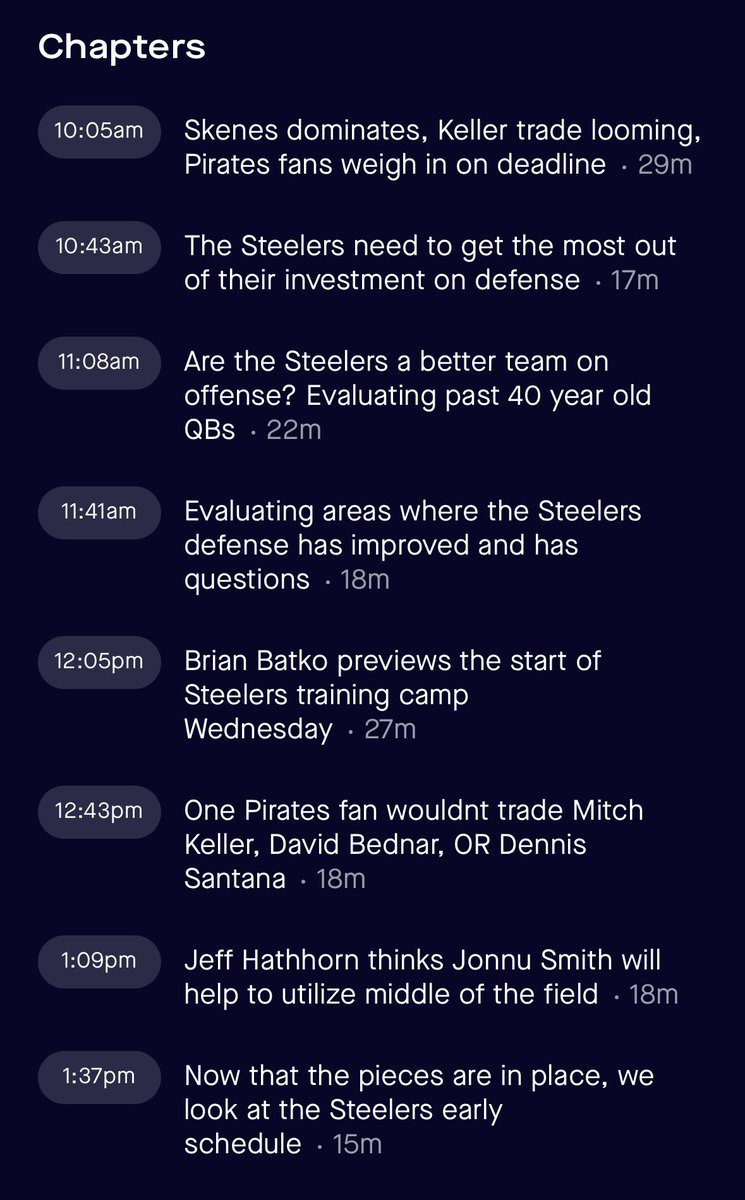 AustinRBechtold's tweet image. Tuesday Pomp and Joe with @KDPomp:
• Skenes dominates best team in baseball
• Trade deadline
• Steelers starting training camp
• Brian Batko and Jeff Hathhorn join!
audacy.com/stations/937th…