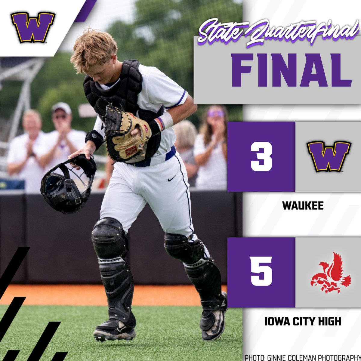 Waukee loses 3-5 vs Iowa City High in the 2025 IHSAA State Baseball Tournament. Congratulations on a great season! Thank you to the seniors for your hard work and dedication to Waukee baseball. ⚾️ 
Always proud to be a Warrior!
#GoWarriors