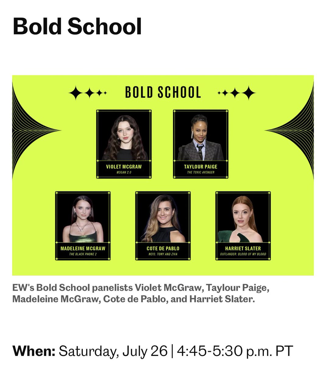 NCISTivaFans's tweet image. Cote de Pablo will join an Entertainment Weekly panel, Bold School, a “lively discussion about the power and privilege of taking on roles that redefine the rules and refuse to yield” during San Diego Comic Con!
#NCISTonyAndZiva #Tiva #TonyandZiva
#CoteDePablo #SDCC #SDCC25 @EW…