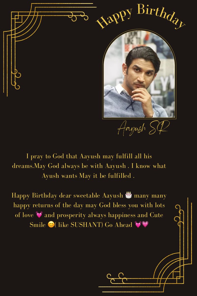 Sushant A Class Act 
He understands ppl , he is a person so is truly devoted once he takes something in his hand . A person who is so kind , sweet , humble, graceful , I feel like just keep talking to him 24/7 . Sorry I litterly got less time to prepare all these surprises on d