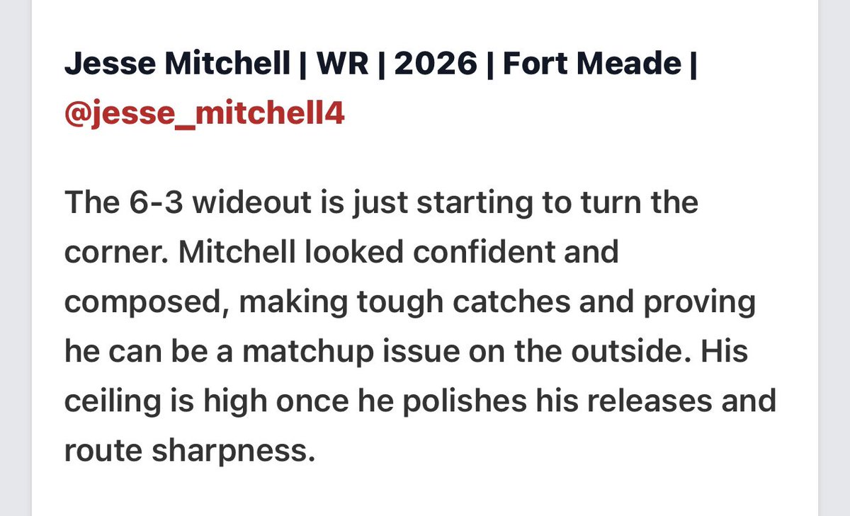 Jesse Mitchell IV (@lil1toomuch) on Twitter photo Appreciate the write up!💯💯💯
<a href="/PrepRedzoneFL/">Prep Redzone Florida</a> <a href="/Anthony34352017/">Coach Russell</a> <a href="/claytonm61/">Clayton Monroe</a> <a href="/CountyPolk/">PCGridiron</a> <a href="/H2_Recruiting/">Hasani (H2) | Football Recruiting</a> <a href="/FMMinerFootball/">Fort Meade Football</a> Appreciate the write up!💯💯💯
<a href="/PrepRedzoneFL/">Prep Redzone Florida</a> <a href="/Anthony34352017/">Coach Russell</a> <a href="/claytonm61/">Clayton Monroe</a> <a href="/CountyPolk/">PCGridiron</a> <a href="/H2_Recruiting/">Hasani (H2) | Football Recruiting</a> <a href="/FMMinerFootball/">Fort Meade Football</a>