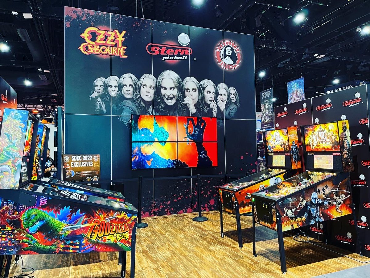 sternpinball's tweet image. RIP to the absolute legend, Ozzy Osbourne. We had the pleasure of having Ozzy at our Comic-Con booth back in 2022 and we'll never forget it.