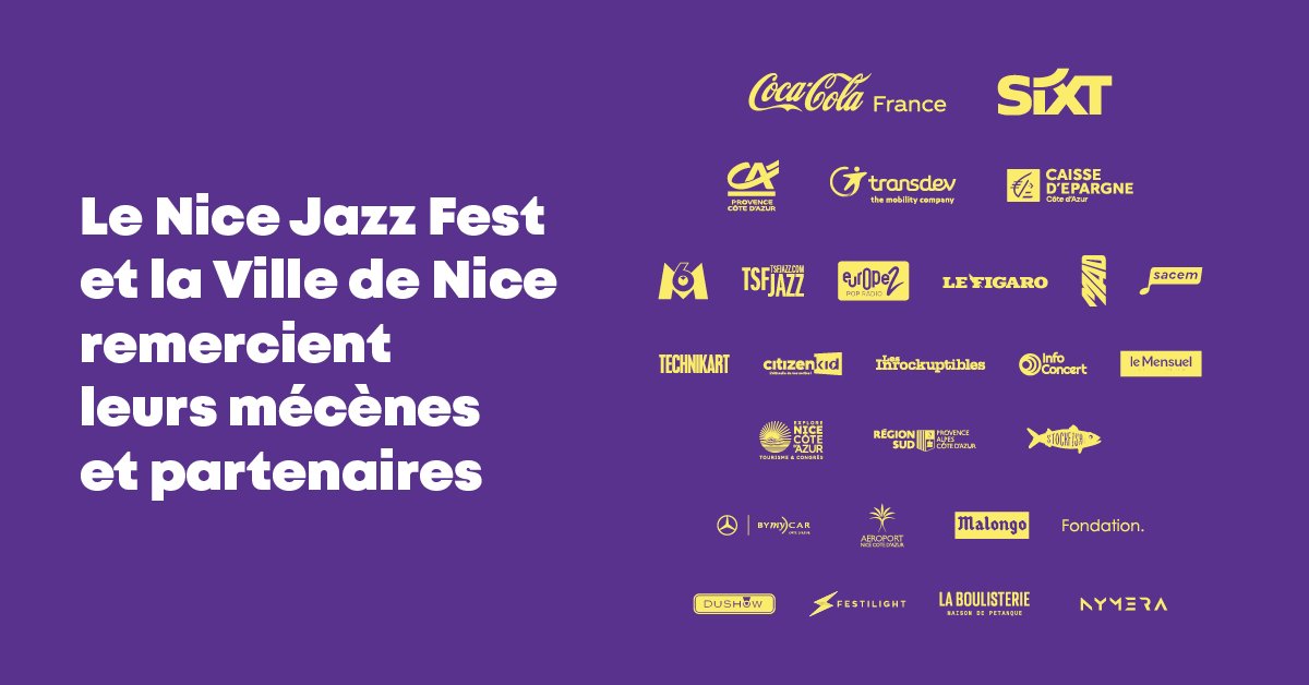 Nice Jazz Fest (@nicejazzfest) on Twitter photo 🎷 Cette année, le #NJF25 et la <a href="/VilledeNice/">Ville de Nice</a> remercient leurs mécènes et partenaires ✨ Grâce à vous, la musique résonne plus fort que jamais ! 🎷 Cette année, le #NJF25 et la <a href="/VilledeNice/">Ville de Nice</a> remercient leurs mécènes et partenaires ✨ Grâce à vous, la musique résonne plus fort que jamais !