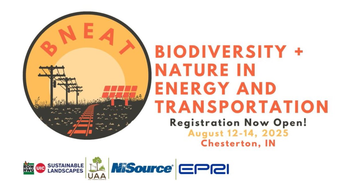 Register for the BNEAT Conference in Chesterton, IN (Aug 12-14) before July 28! Connect with top sustainability experts &amp; explore how vegetation management impacts biodiversity &amp; nature resiliency. Be part of the conversation and sign up, member.gotouaa.org/events/EventDe… #RegisterNow
