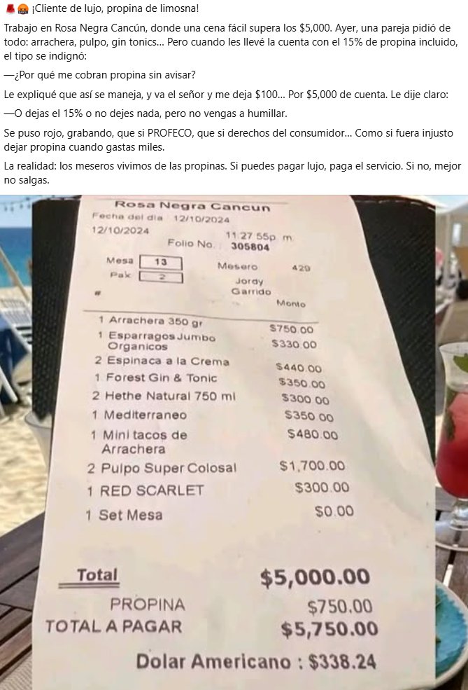 EnMexicoMagico's tweet image. ¿Qué opinan? ¿Es obligación del cliente o del dueño del restaurante pagarle a sus meseros? 🤔🤔