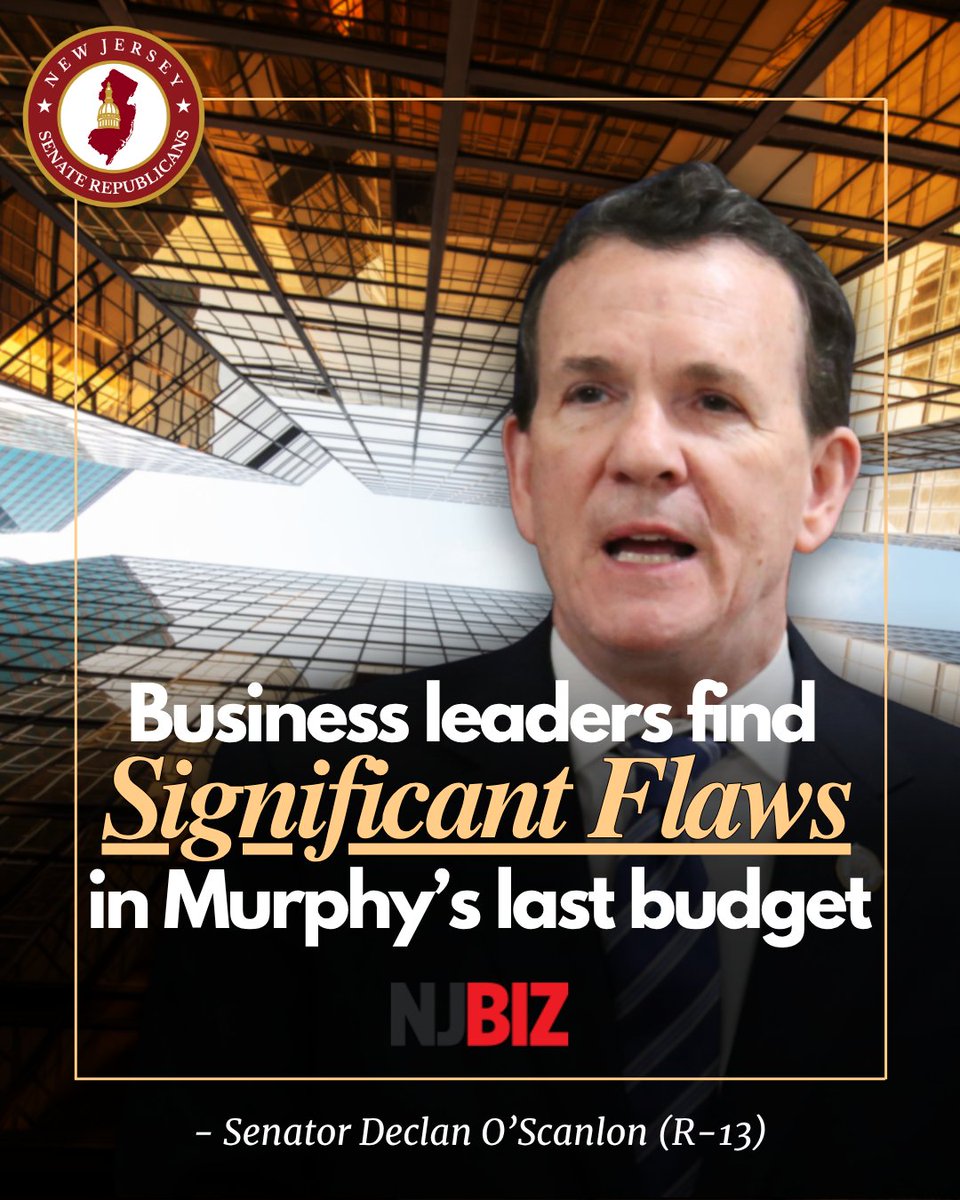NJSenateGOP's tweet image. 💸 After 8 Murphy-era budgets and a staggering $25B spending surge since the last administration, Sen. GOP Budget Officer @DeclanOScanlon warns that NJ is barreling toward a fiscal cliff and that more tax hikes or program cuts—or both—are coming.
🔗 njbiz.com/murphy-new-jer…