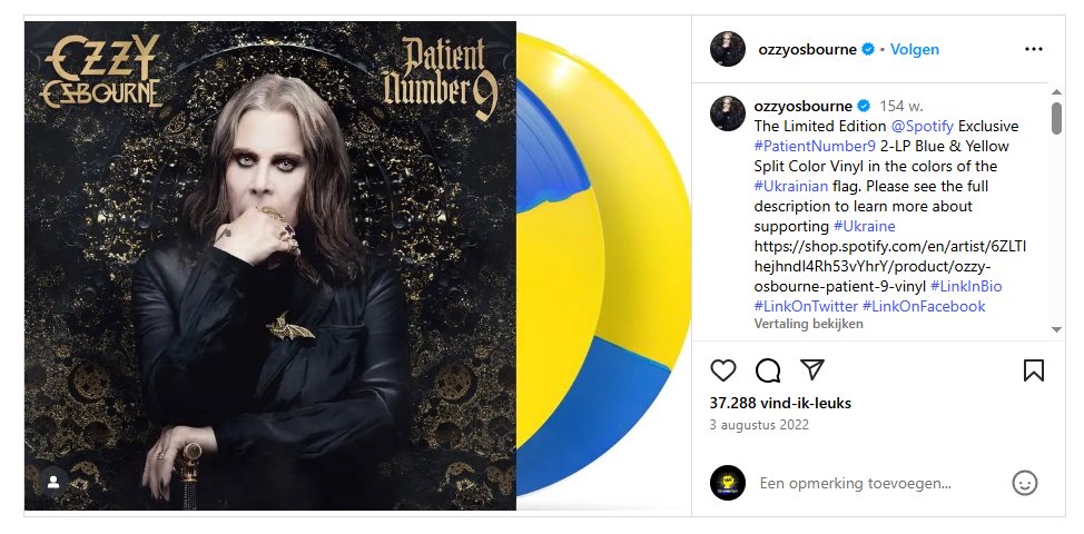 deleeuwkyiv's tweet image. Metalicon Ozzy Osbourne sadly passed away today. Rest in Peace. 🕯️ A supporter of the media rally “Stand Up for Ukraine” and he released a special yellow-and-blue edition of the record 'Patient Number 9'.
The proceeds supported the evacuation of Ukrainian children with special…