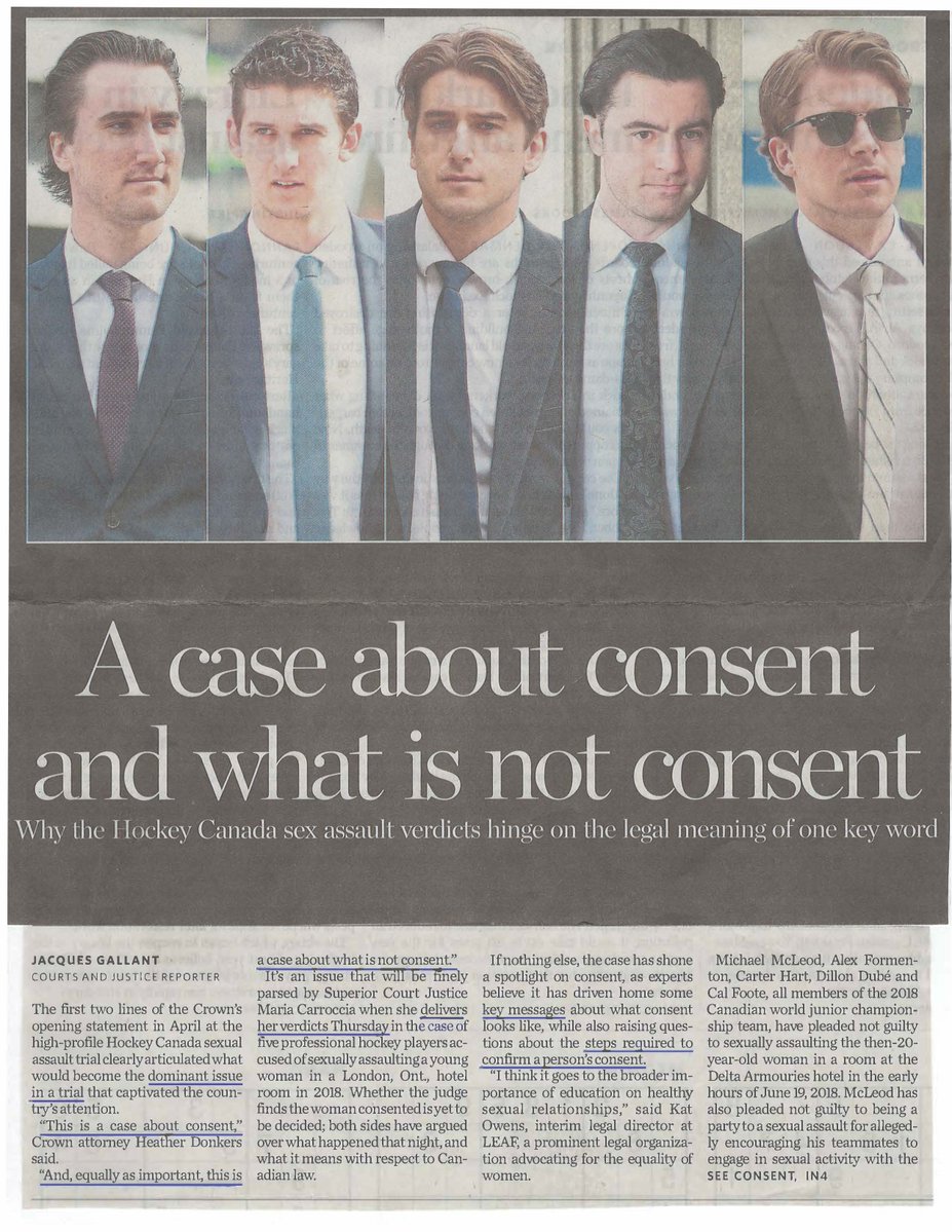 LegalNiagara's tweet image. As the #SexualAssault #trial against #CanadaWorldJunior players (2018) nears a #verdict, #LEAF Legal Director, #KatOwens reminds us that &quot;#Consent needs to be active, ongoing and communicated.&quot;
#JacquesGallant #TorontoStar #SHAPEYourWorkplace #SHIWproject #DOJ