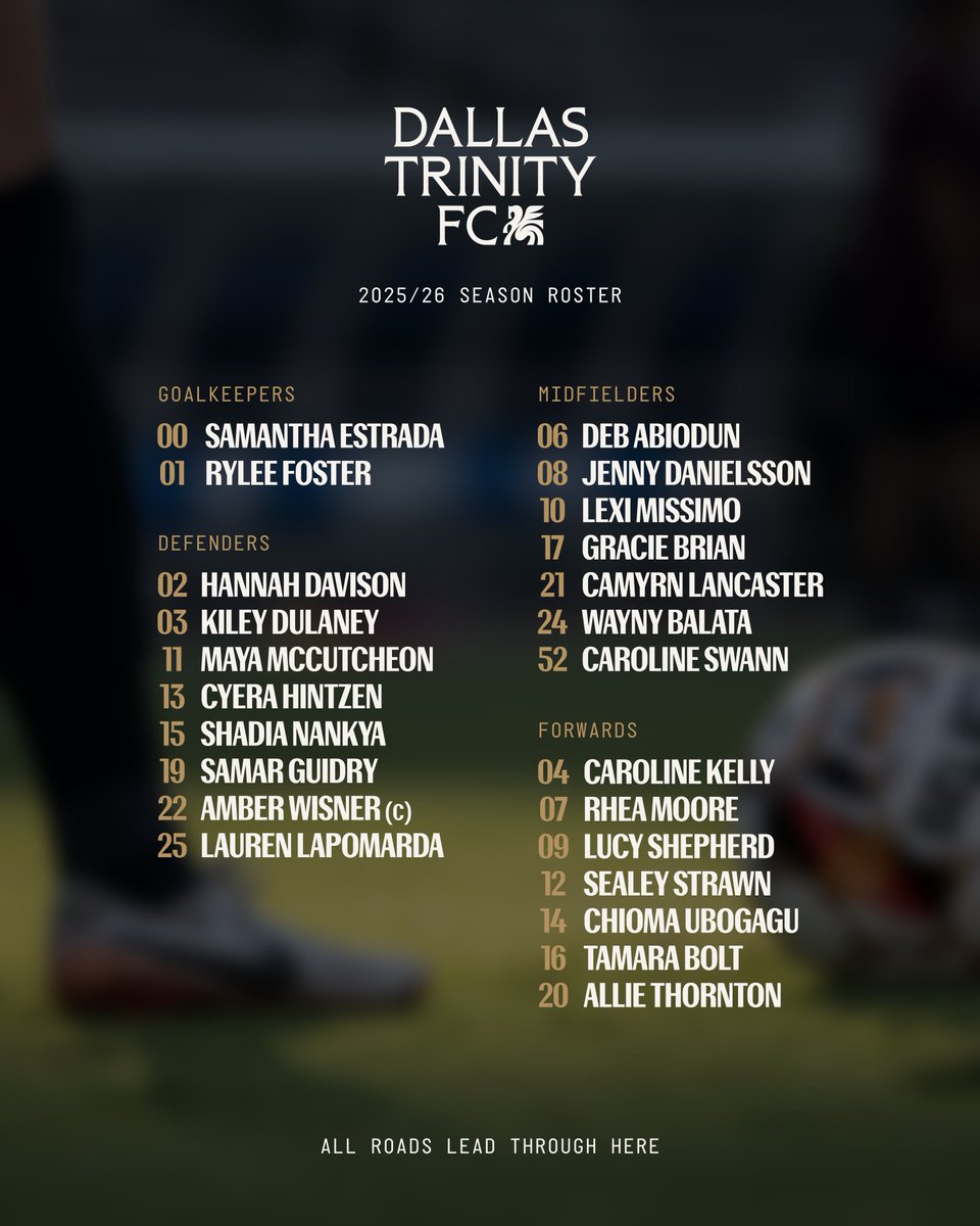 dallastrinityfc's tweet image. Introducing the Dallas Trinity FC 2025/26 Roster. Spoiler: They’re 🔥