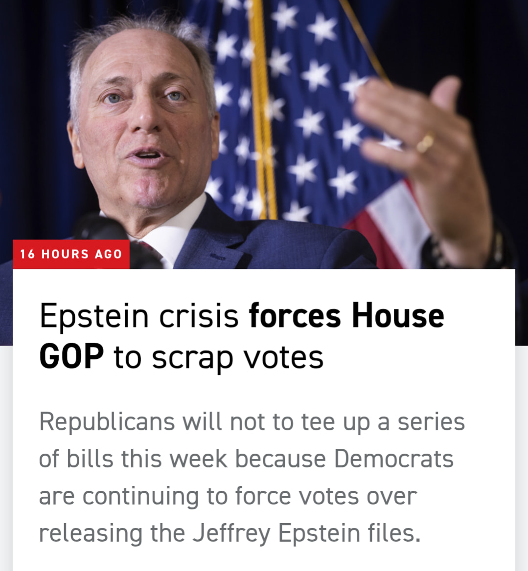 JerradChristian's tweet image. The #Republicans can't get anything done because the #Democrats won't stop asking for the #Epstein files.
Republicans are so tired of saying they support the cover-up they're heading home until September.
politico.com/live-updates/2…